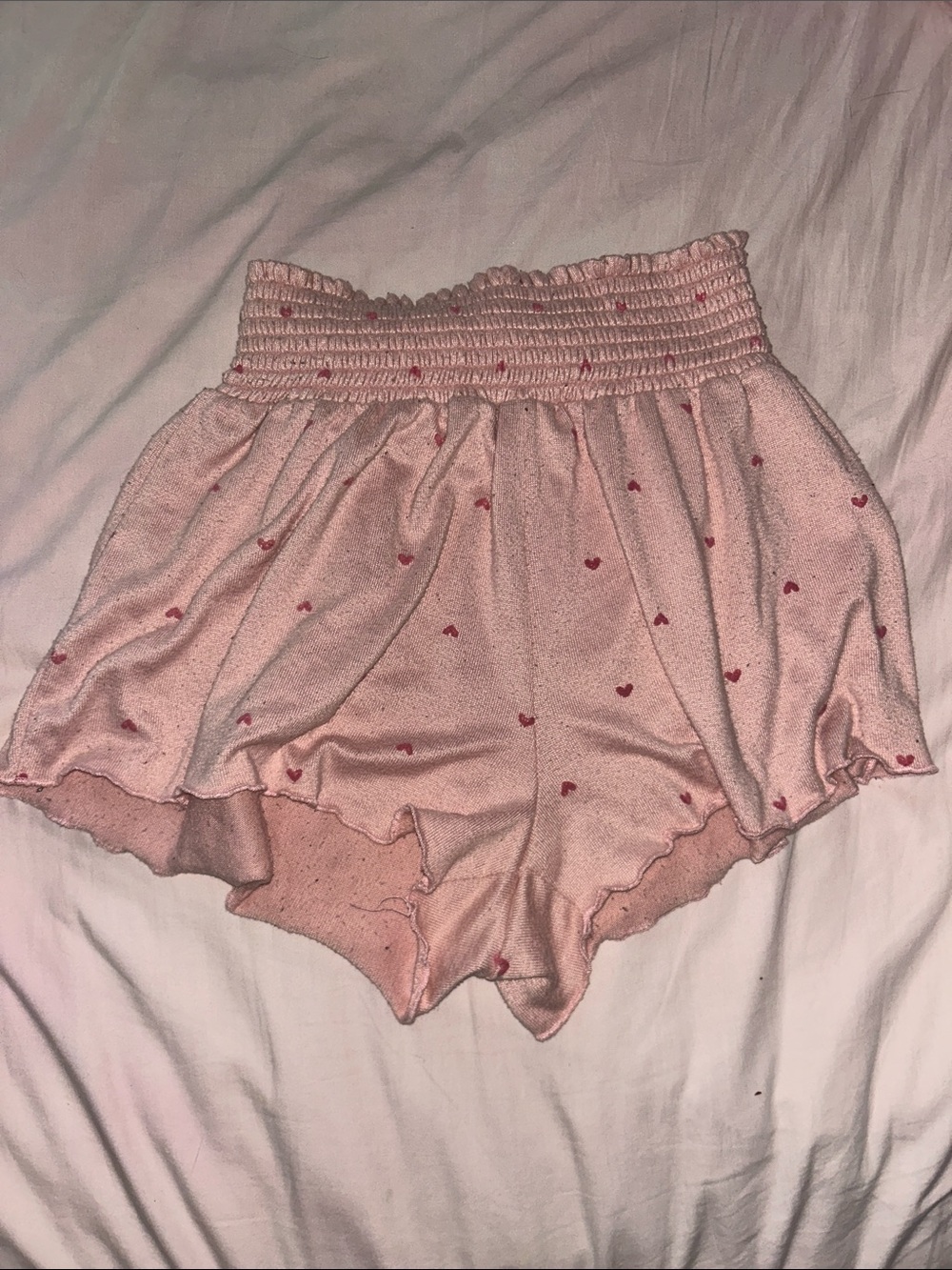 Altar'd State Pink Heart-Print High-Waist Shorts